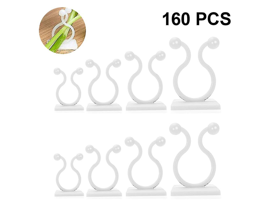 160 Clips De Fijación Para Plantas Trepadoras, Clips Adhesivos Invisibles, Ganchos De Resina Para Jardín Y Pared Blanco