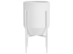 Maceta alta para plantas Beliani Hybridum en hierro blanco 33x33x62