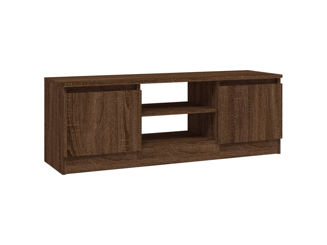 Mueble De Tv Con Puerta VIDAXL Marrón Madera contrachapada