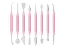 Juego De 8 Herramientas De Plástico Resistente Para Modelar Fondant Con Cabezal Desmontable Para Pasteles.