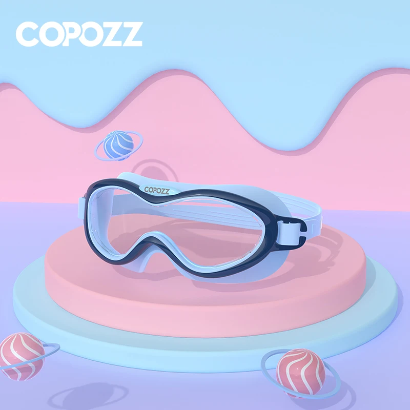 Gafas De Natación Profesionales Para Niños (azul Oscuro) Con Montura Grande, Alta Definición, Antivaho E Impermeables.