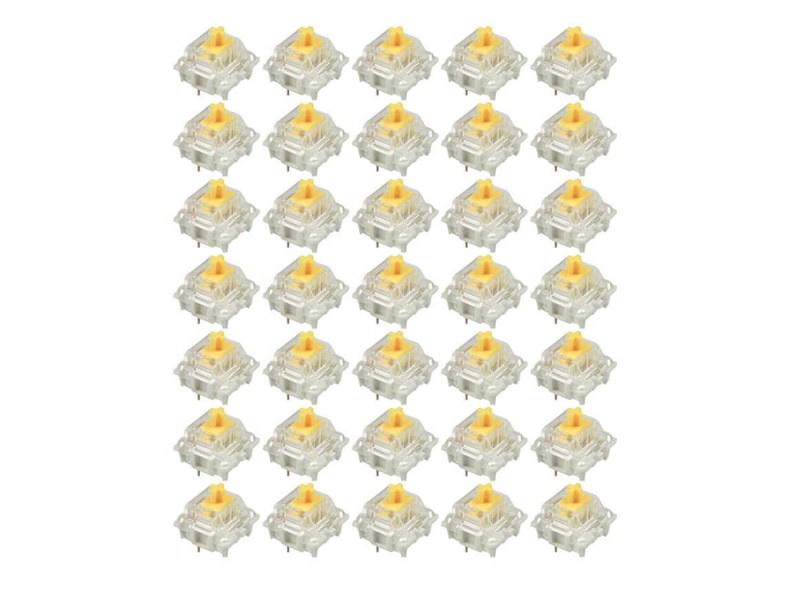 35 piezas de interruptores mecánicos RGB transparentes para teclado, de alta estabilidad (para armar uno mismo) - Amarillo
