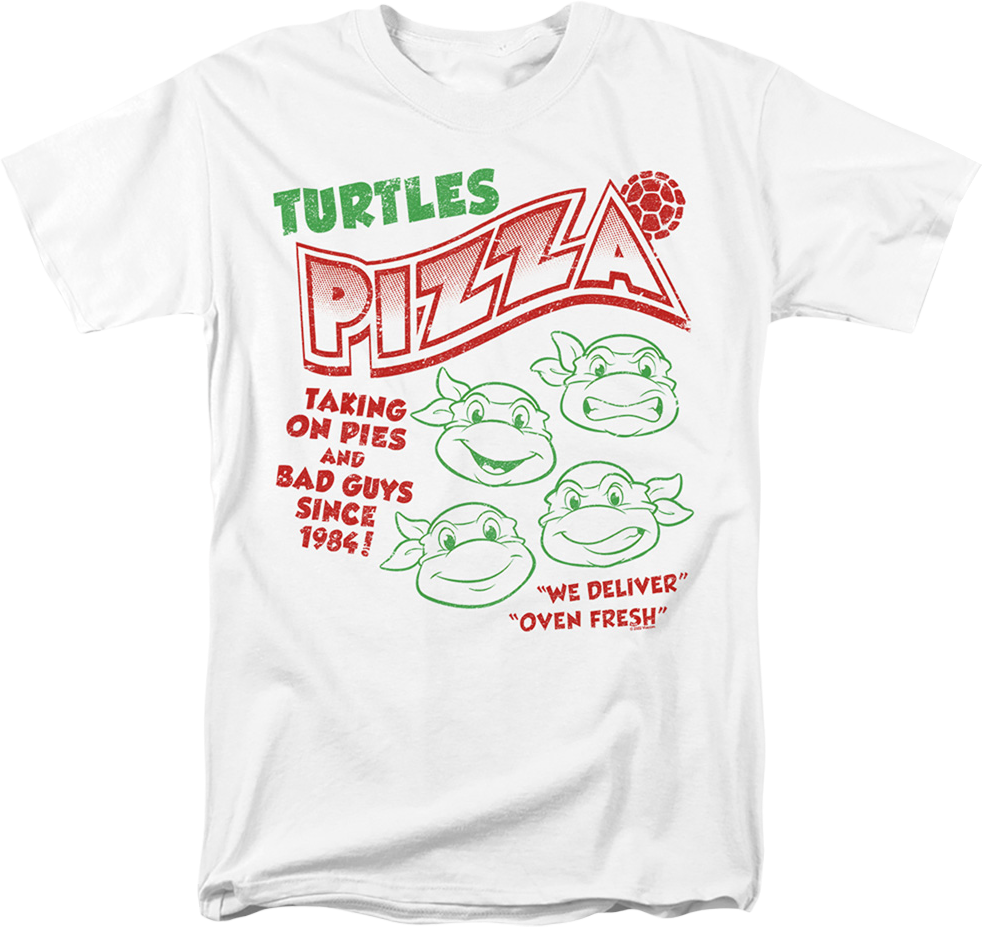 Camisetas Unisex DEEPSTONE Taking On Pies And Bad Guys Teenage Mutant Ninja Turtles Blanco (XXL)