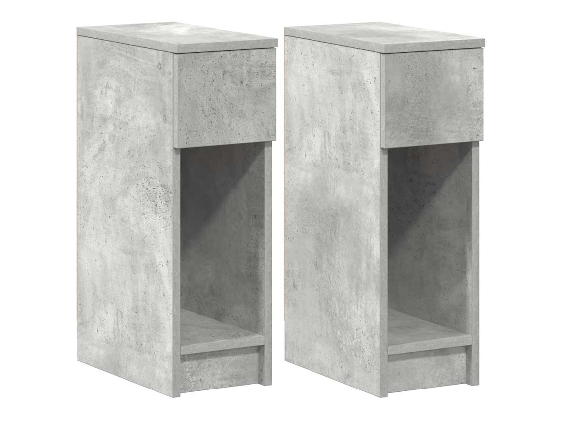 Maison Exclusive - Mesillas De Noche Con Cajón 2 Uds Gris Hormigón 20x36x60 Cm