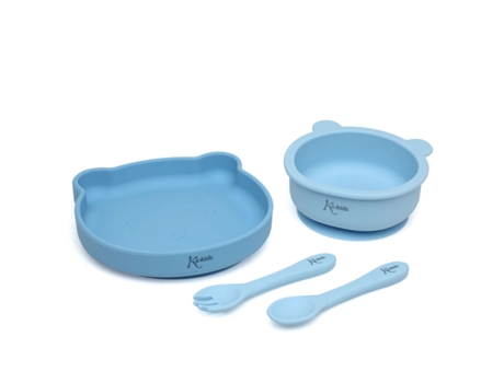 Vajilla Silicona 4 Piezas Azul KIOKIDS