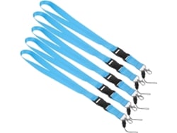 Juego De 5 Cordones Ajustables Para Portatarjetas Con Clip Giratorio.