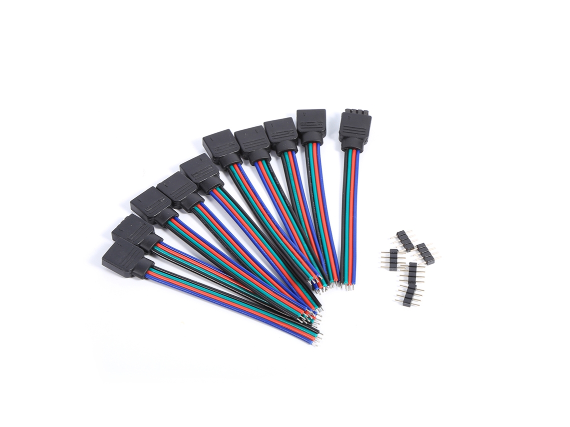 Yncm2026-10 Piezas Cable Conector Hembra Macho 4 Pin Para Tira Led Smd 3528 5050