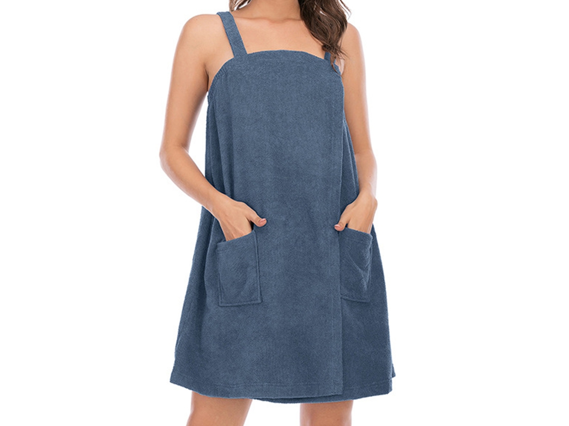 Toalla de Baño Kofihety Asas Bolsillo Ideal Poliéster Azul (35x20x5cm)