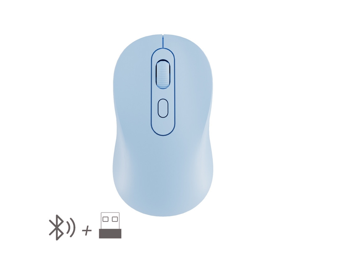 Ratón YIZHOOD Inalámbrico Bluetooth 5.2 para Tableta Computadora Portátil Modo Dual 2.4GHz USB Gaming1600 DPI Recargable Azul