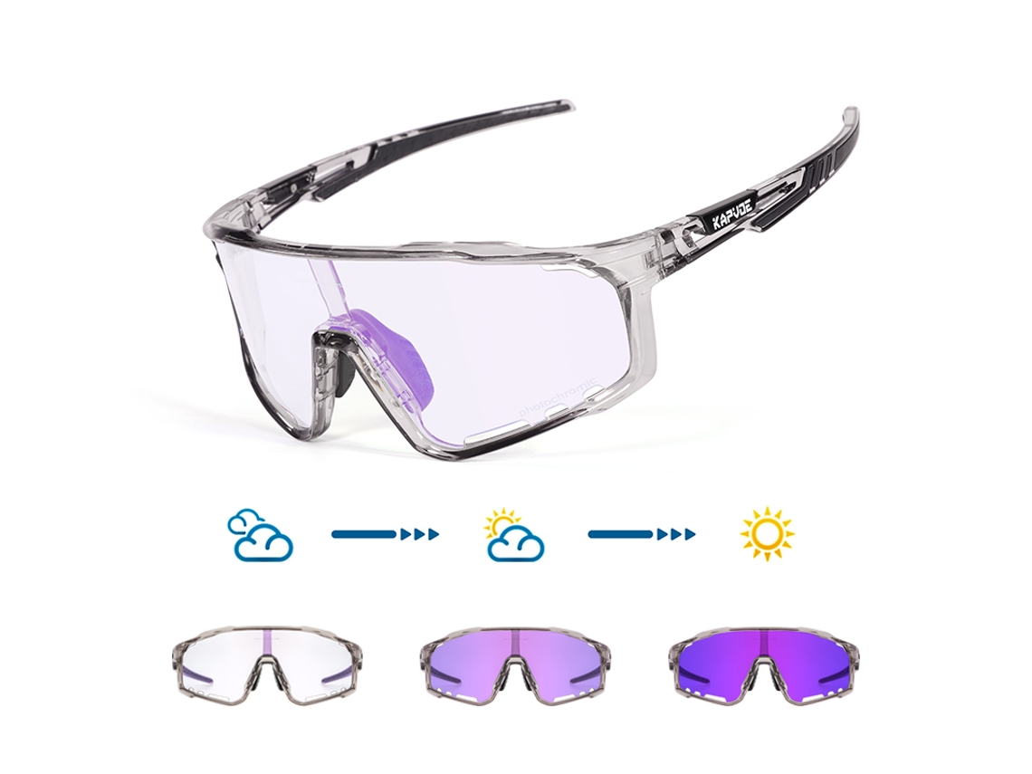 Gafas de ciclismo fotocromáticas unisex MDUG con protección UV400, color morado 2 (no aplicable)