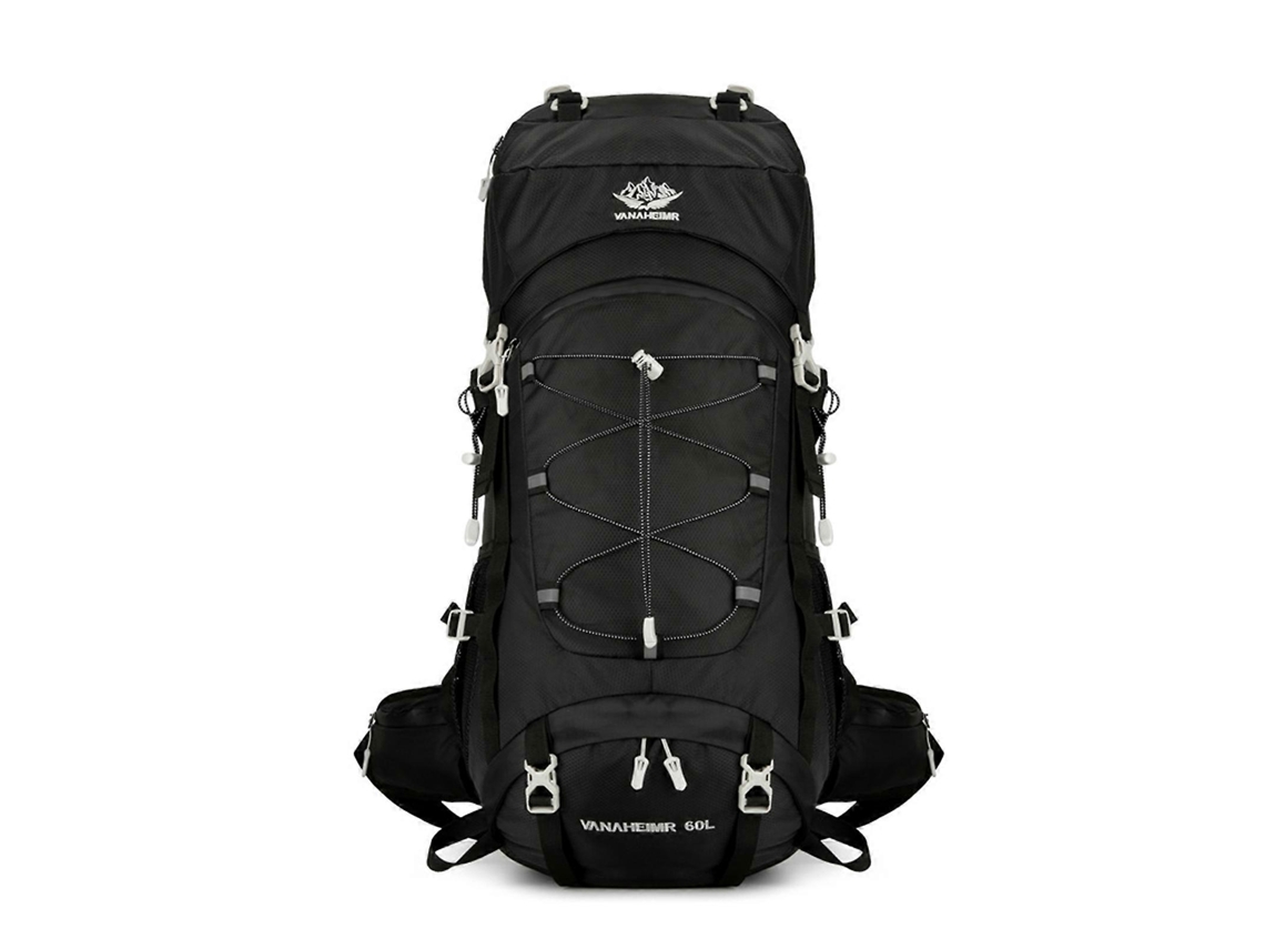 Mochila de escalada de 60 litros, cómoda y práctica para actividades al aire libre, ideal para escalada. Color negro.