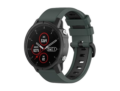 Correa Para Garmin Fenix 5S Plus 22mm Correa De Reloj Deportiva De Silicona De Dos Colores Verde Oliva-Negro VENISYMLIS
