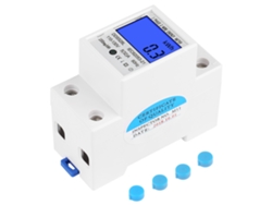 Medidor De Energía Digital Monofásico Lcd, 5-32a, 110-130v, 60hz, Con Retroiluminación Para Montaje En Riel Din.