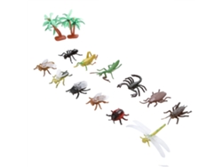 Walshlxq Juego de 12 piezas de juguetes educativos de plástico blando con forma de insectos para niños y bebés.