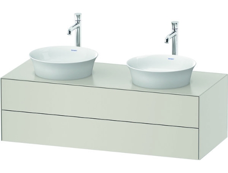 DURAVIT Tulip blanco, mueble de baño colgado en la pared, ancho 1300 x profundidad 550mm, con 2 cajones, con tecnología tip-on, WT4988B