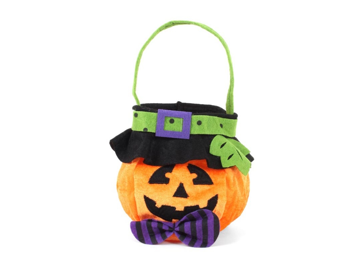Bolsa para dulces Calabaza de terciopelo de 18x16 cm