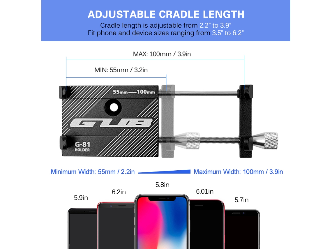 Soporte Ajustable Para Teléfono Para Bicicleta, Mtb, Moto Gub Con Abrazaderas De Bloqueo Y Absorción De Impactos.