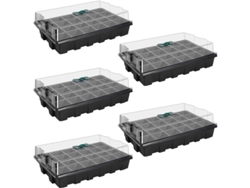 2026-bandejas De Germinación 5 Piezas 24 Celdas Con Tapa Plástica Para Plantas Hortalizas Frutas Jardín Balcón