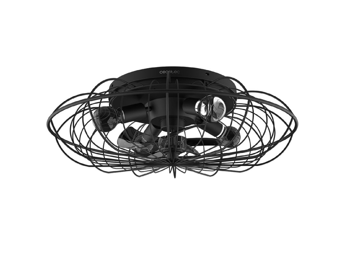 Cecotec Ventilador De Techo Con Luz Energysilence Lampaero 650 Iron Design. 20w, Motor Dc, Lámpara, 5 Aspas De 11"