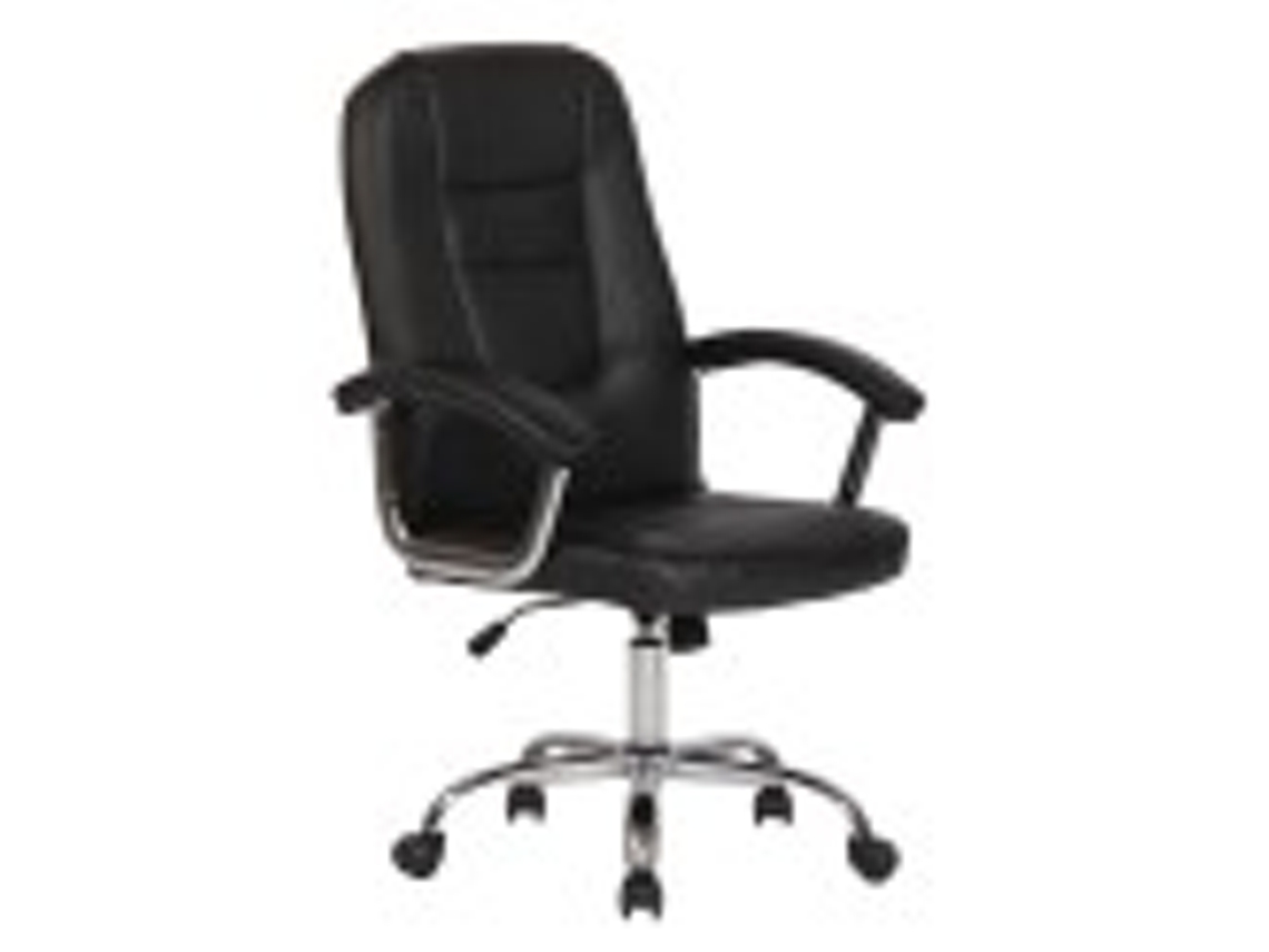 Silla de Escritorio DUDECOR (Negro - Acero com acabamento em cromado - 66x70x106 / 116)