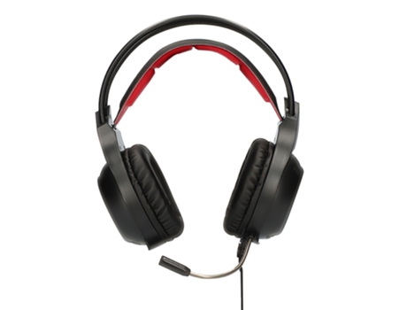 Auriculares Con Micrófono Para Videojuegos Ksix Drakkar Usb Led Negro Rojo