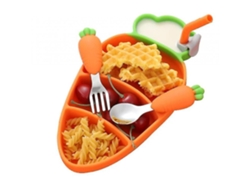 Plato Dividido Infantil de Silicona con Cubiertos - Set de Comidas TRUYUETY