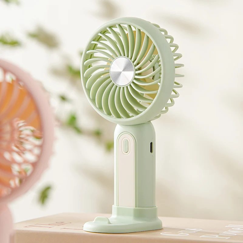 Ventilador De Escritorio Silencioso (verde), Equipado Con Una Batería Recargable De 300 Mah, Ventilador Portátil.