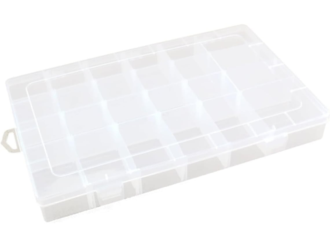Nuobesty Caixa Organizadora Transparente Com Vários Compartimentos Para Pequenos Acessórios, Ideal Para Guardar Acessórios Pequenos.