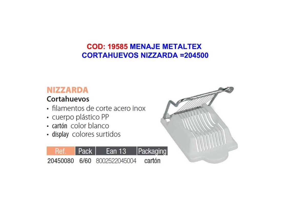 Menaje metaltex cortahuevos nizzarda  204500