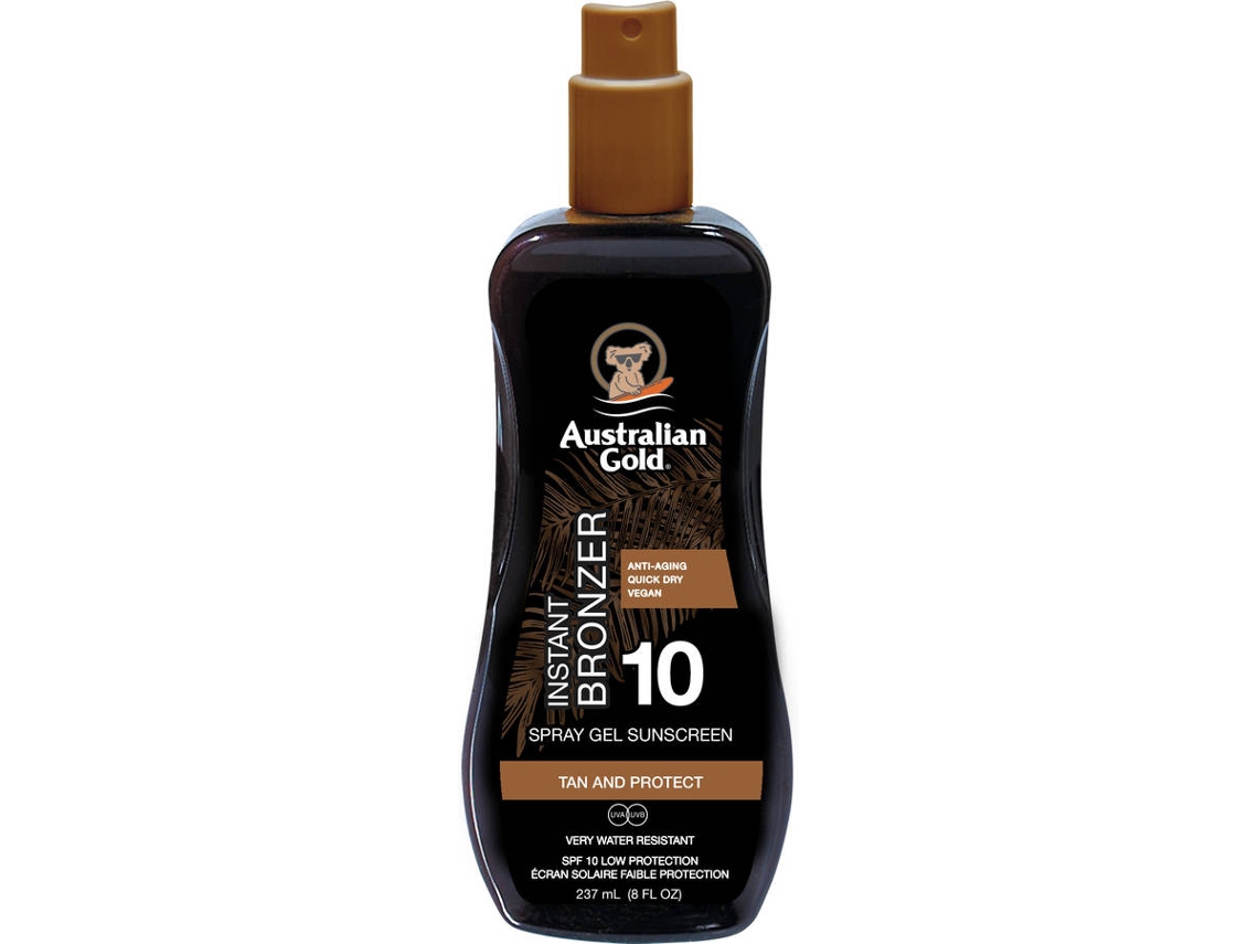 Protector Solar AUSTRALIAN GOLD Instant Bronzer Spray Gel SPF 10 (237 ml)