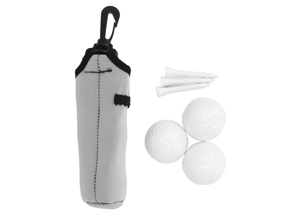 2026-bolsa Portátil Para Pelotas Y Tees De Golf Neopreno Con 3 Pelotas Y 3 Tees Gris Regalo Para Hombres Y Mujeres