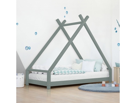 Cama tipi infantil TAHUKA 120 x 180 verde salvia BENLEMI