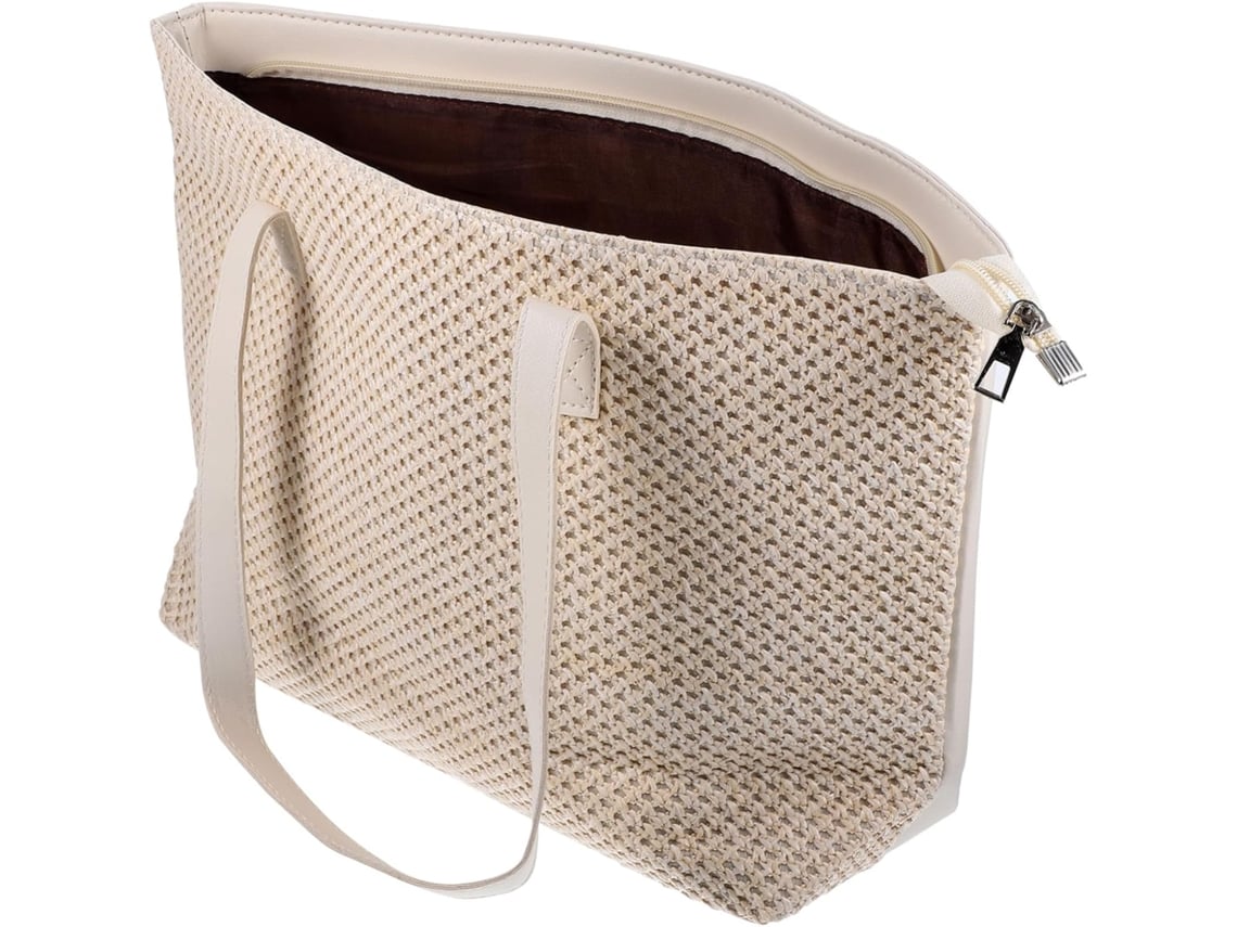 Bolsa De Ombro Feminina Em Palha Trançada, Ideal Para Praia, Viagens E Uso Diário.