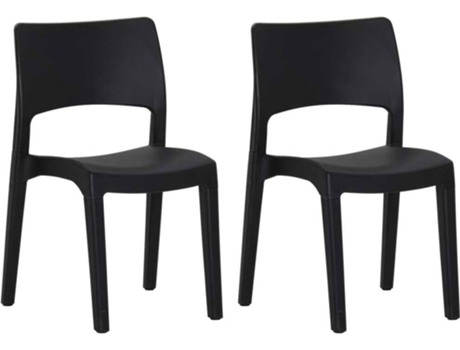 Conjunto 2 Sillas de jardín VIDAXL PP gris antracita