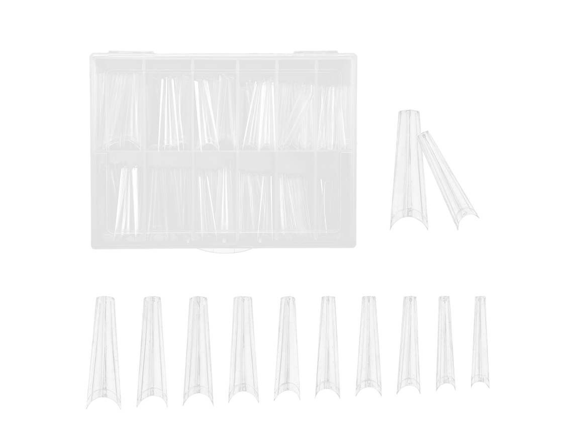 Rebe-240 Unhas Falsas De Meia Cobertura Extra Longas Transparentes Para Manicure Diy Em Casa E Salão