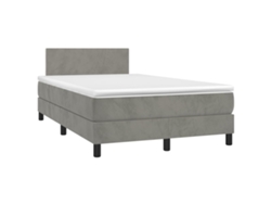 Maison Exclusive - Cama Box Spring Con Colchón Terciopelo Gris Claro 120x190 Cm