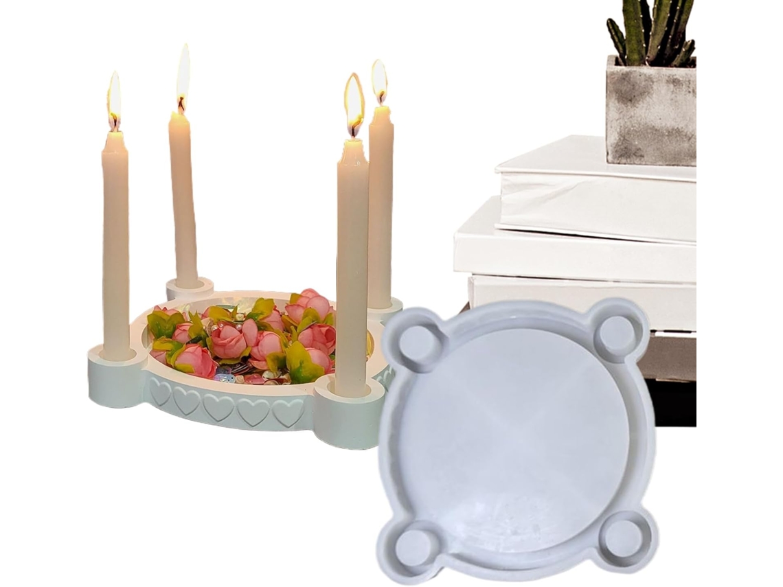 Molde Para Velas Pequeñas - Portavelas De Silicona De 4 Cavidades Para Resina Epoxi - Decoración