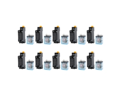 10 Conjuntos Relé 8 Pin Bobina Ac220v Base Eléctrico