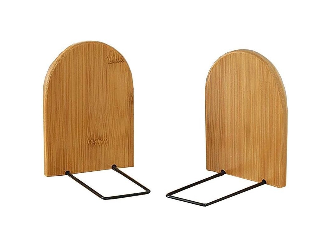 Sujetalibros De Madera, 1 Par, Para Escritorio, Estantes, Decoración De Oficina, Antideslizantes, Tamaño L