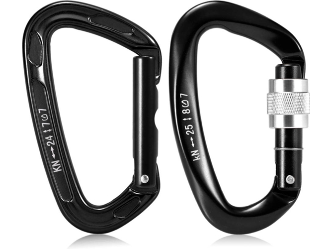 Dispositivo de Escalada ANSELF 24KN Negro