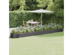 Jardinera elevada de acero revestida con polvo antracita (544 x 100 x 36 cm) DKD Home Decor