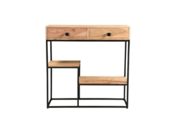 Consola 2 Cajones En Acacia Y Metal L80 Cm Grenelle MILIBOO
