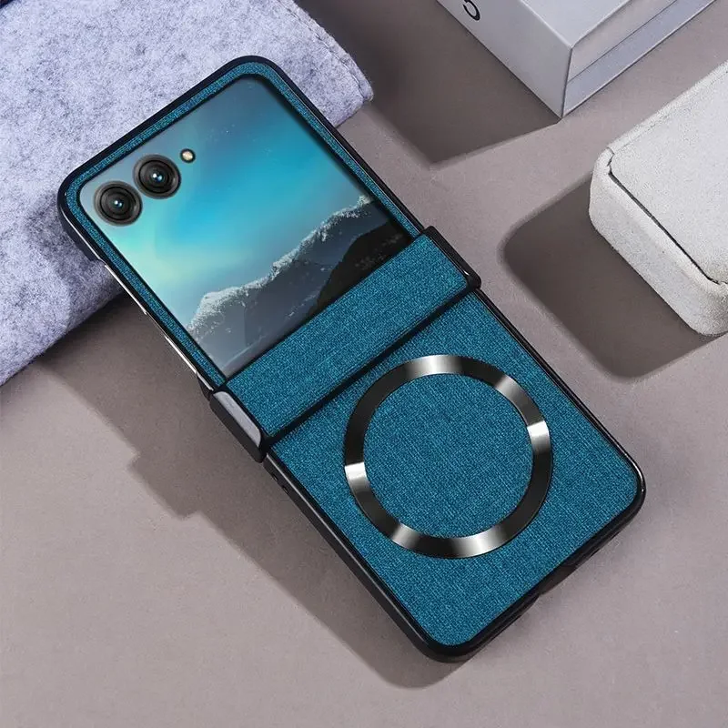 (azul, Motorola Razr 60) Funda Protectora Rígida A Prueba De Golpes, Compatible Con Carga Inalámbrica Magnética Magsafe.