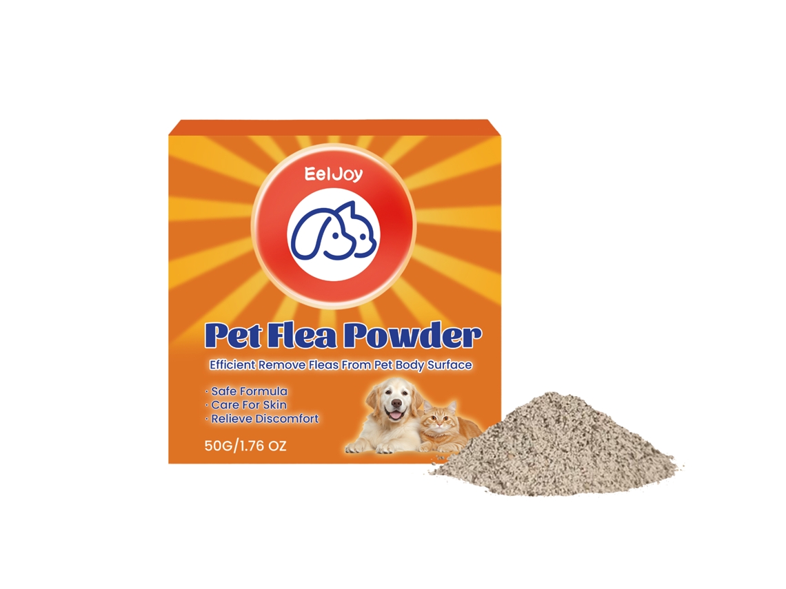 Polvo antipulgas Eeljoy para perros y gatos - Limpieza suave - Cuidado confortable