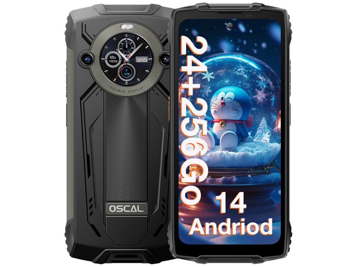 Smartphone OSCAL Pilot2 Robusto 256Gb 6 5 120Hz 50Mp 8800Mah Celular Ip68 Nfc Gps Dual Sim Negro