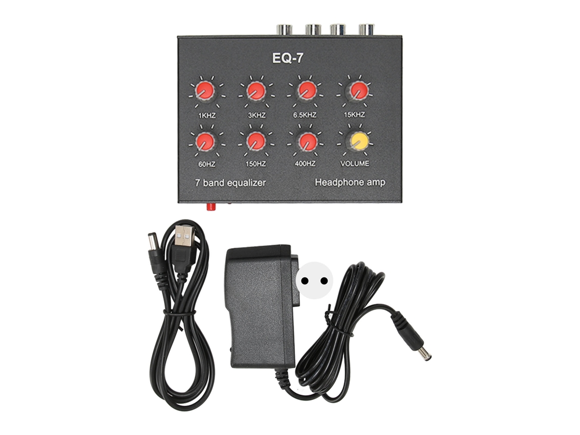 Ecualizador De Sonido Digital De 7 Bandas Con Interfaz De 3,5 Mm Y Salida Rca Para Automóviles, Doble Voltaje.