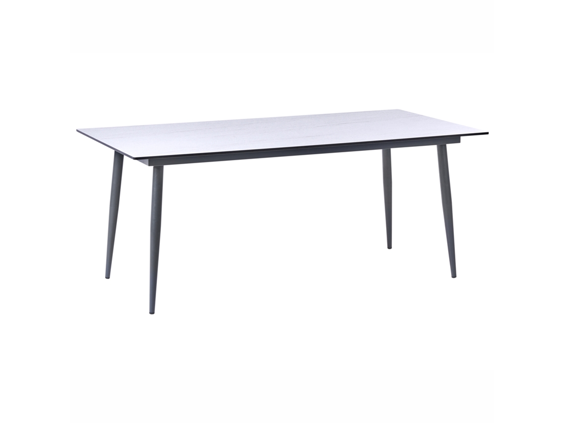 Mesa de comedor de jardín Beliani Tolentino en termolaminado de alta presión gris 90x180x75 (hpl)