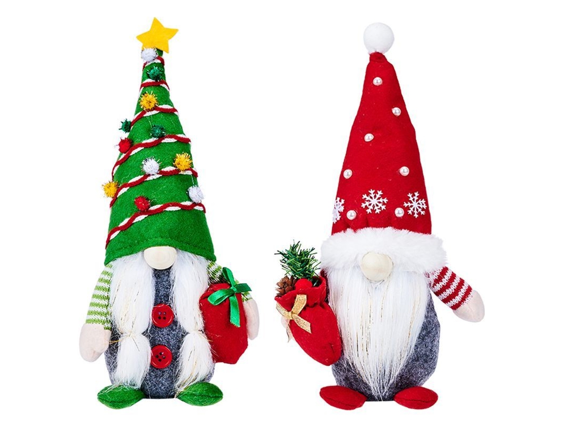 2026-adornos Navideños Muñecos Gnomos Linjou 2 Piezas Hechos A Mano Rojo Elfo Navideño