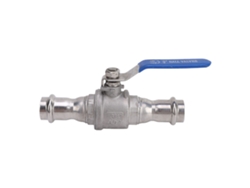 Válvula de esfera de compressão de 3/4" DN20 em aço inoxidável 304, tipo braçadeira, completa com alça.