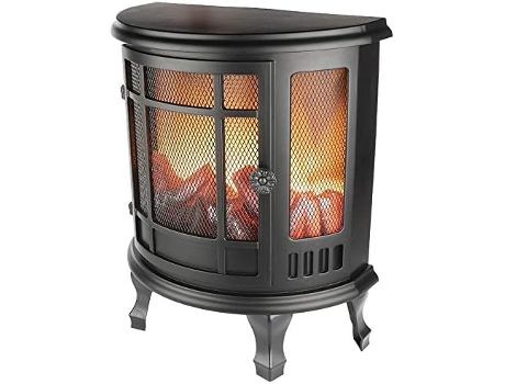 Chimenea Decorativa Led Efecto Llama de Fuego Chimenea de Batería Negro 30.5x16x35.5cm